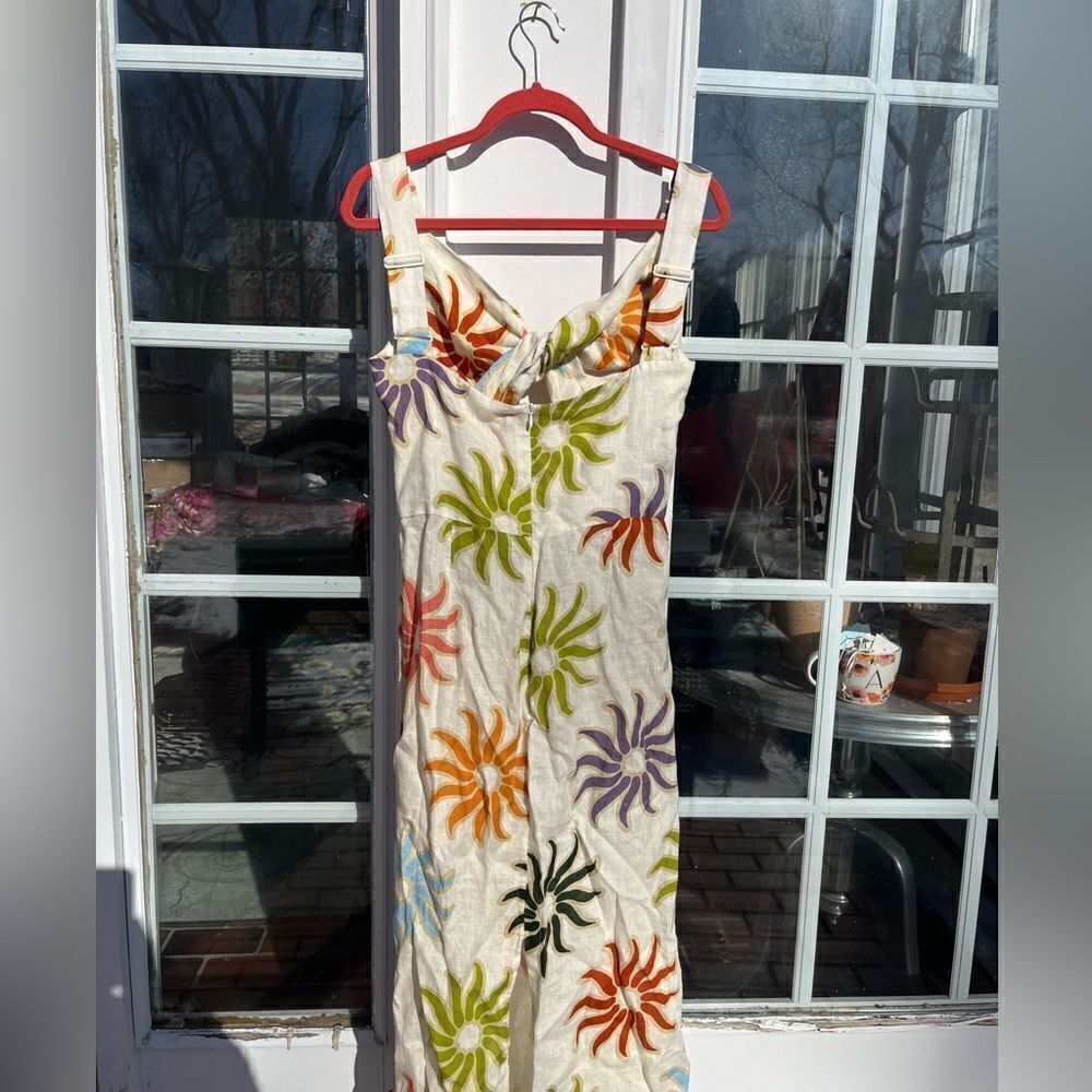 Cala de la Cruz 100% Linen Sunburst Midi Dress - Picture 13 of 14